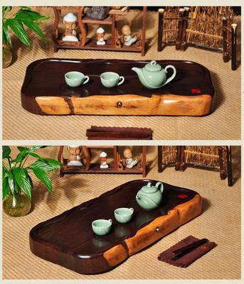 创惠茶器 整块进口黑檀实木茶盘茶具 功具茶盘茶台茶海和和睦睦